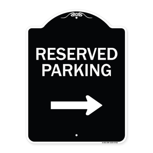 Designer Series-Reserved Parking 2, Black & White Heavy-Gauge Aluminum, 24" x 18", BW-1824-9765